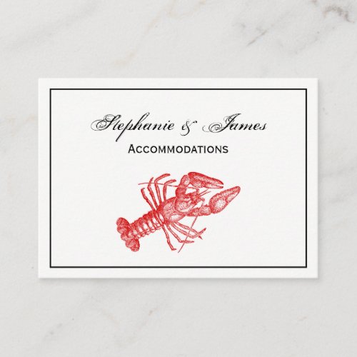 Frame Vintage Red Lobster 1 Drawing Business Card