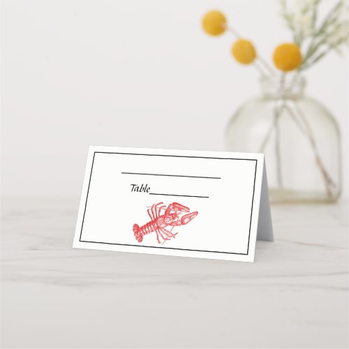 Frame Vintage Red Lobster 1 Drawing Place Card