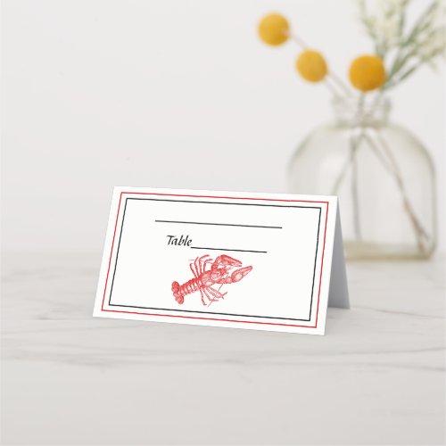 Frame Vintage Red Lobster 1 Drawing Place Card