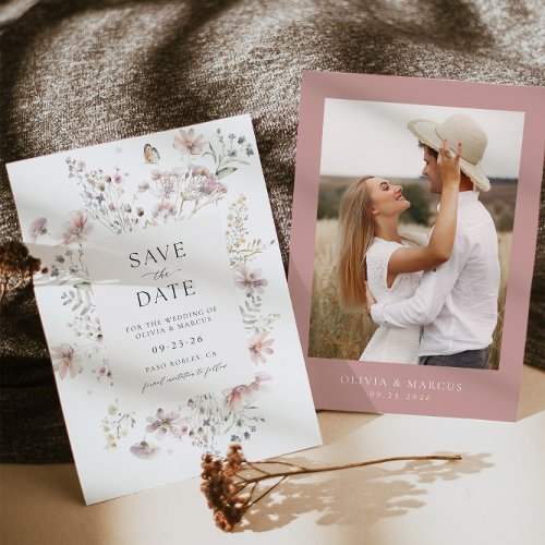 Frame Wildflower Wedding Save The Date Invitation