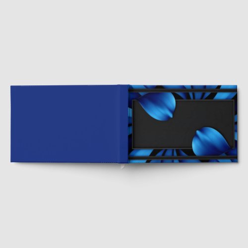 Frame with blue petals foil guest book 