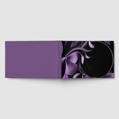 Frame with purple petals foil guest book 