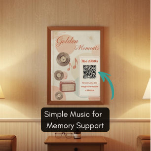 Framed 1960s Memory Care Print with Playlist