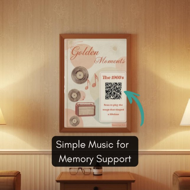 Framed 1960s Memory Care Print with Playlist (Creator Uploaded)