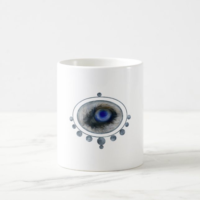 Framed Arctic Wolf Eye Coffee Mug (Center)