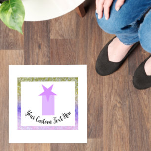 Framed Arrow with Star Your Own Text  Floor Decals
