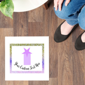Framed Arrow with Star Your Own Text Floor Decals