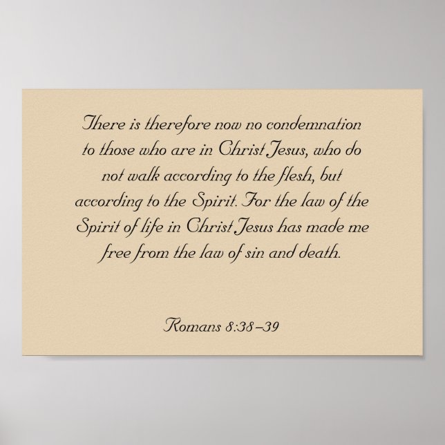 Framed Bible Verse Artwork, Romans 8:38-39 Poster (Front)