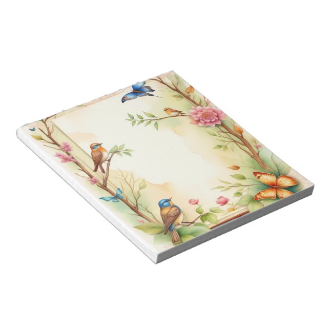 Framed Birds and Butterflies 2 Notepad (Angled)