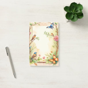 Framed Birds and Butterflies 2 Post-it Notes