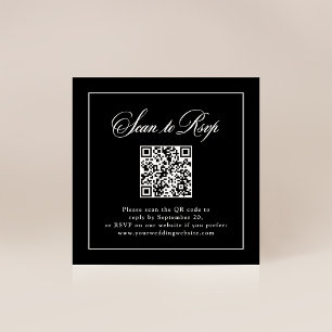 Framed Black Italian Elegance RSVP with QR Code Enclosure Card