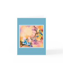 Framed Blueberry Botanical Card — Pastel Orch