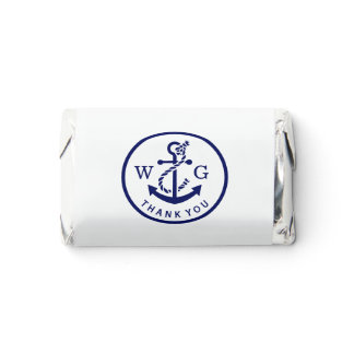 Framed Boat Anchor with Couple Monogram Thank You Hershey's Miniatures
