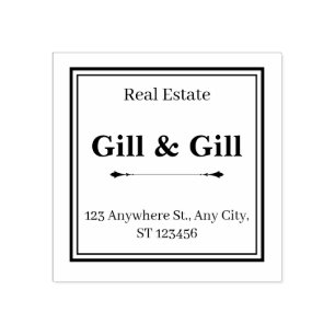 Framed Business Address Stamp with Company Name