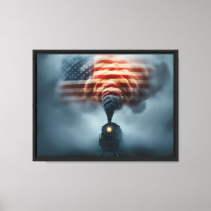 Framed Canvas Art-All Aboard the Freedom Train Print