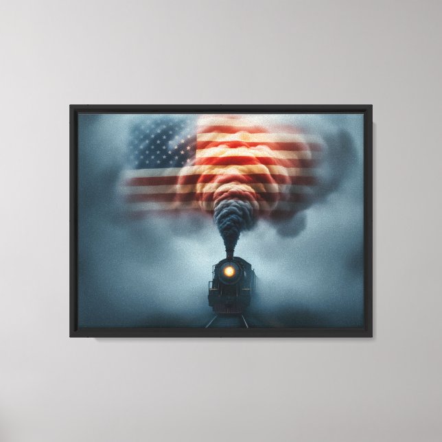 Framed Canvas Art-All Aboard the Freedom Train Print (Front)