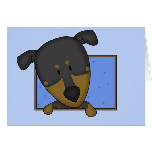 Framed Cartoon Doberman Pinscher Cards (Front Horizontal)