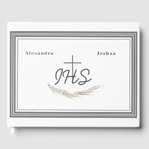 Framed Catholic Bible-Verse Rehearsal Dinner Guest Book