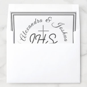 Framed Catholic Bible Verse Wedding  Envelope Liner