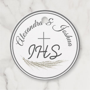 Framed Catholic Bible Verse Wedding Favor Tags