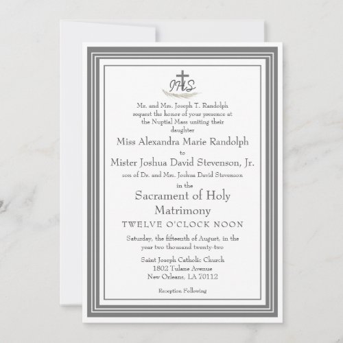Framed Catholic Bible_Verse Wedding Invitation