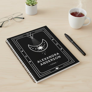 Framed Celestial Starry Crescent Moon Notebook