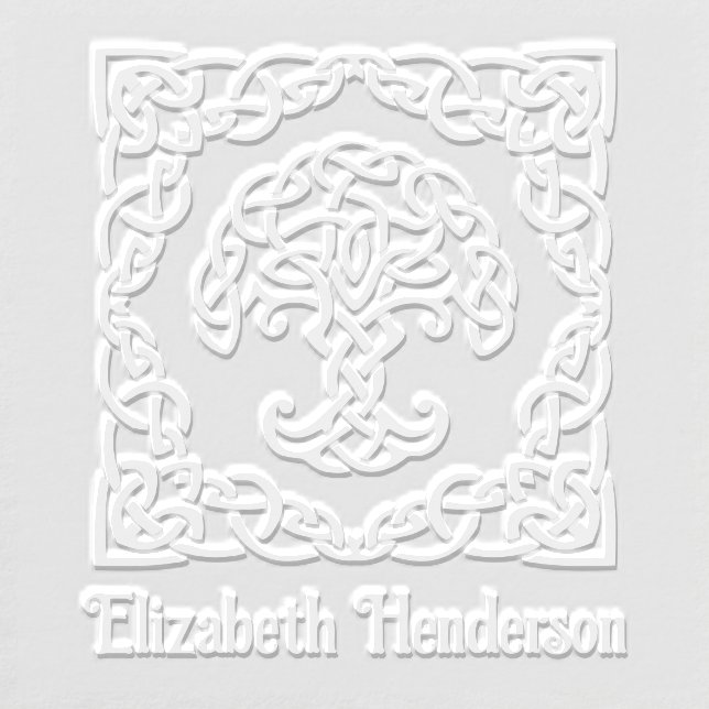 Framed Celtic Knot Tree of Life with Optional Name Embosser (Design)
