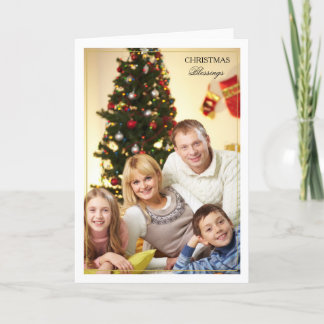 Framed Christmas Blessings Vertical Photo Card