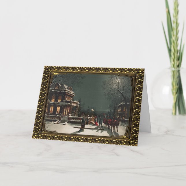 Framed Christmas Eve Party - Vintage Card (Front)