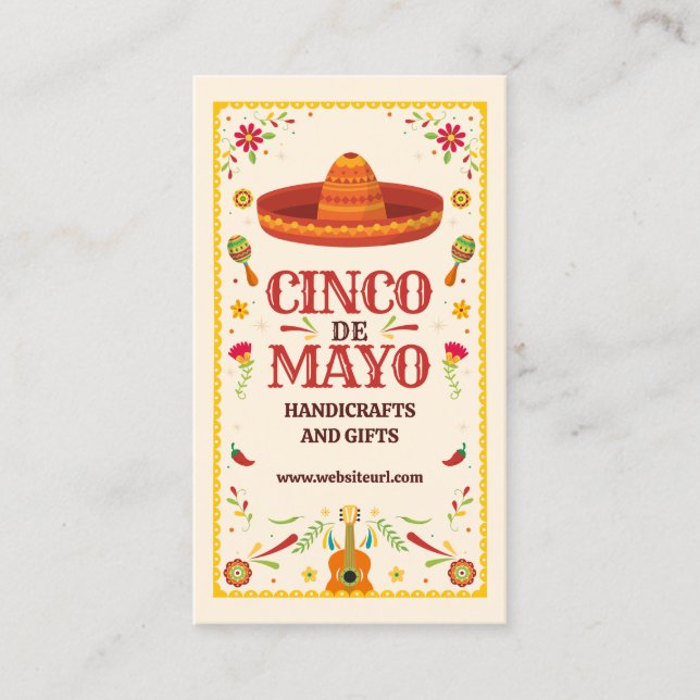 Framed Cinco de Mayo Mexican Business Card (Front)