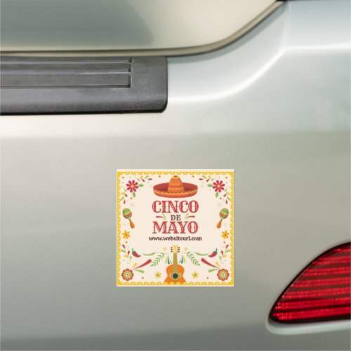 Framed Cinco de Mayo Mexican Car Magnet