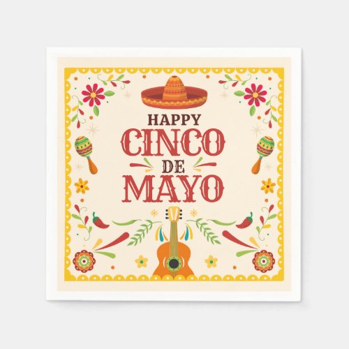 Framed Cinco de Mayo Mexican Fiesta Party Napkins