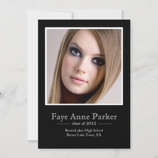 Framed Classic Photo Graduation Announcement (Front)