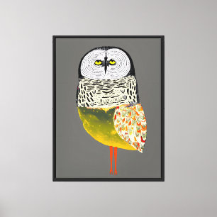 Framed Colorful Owl Artwork – Abstract Nature Canvas Print