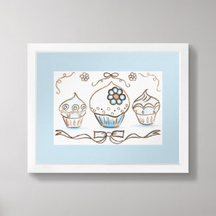 Framed Cupcake Wall Art Print