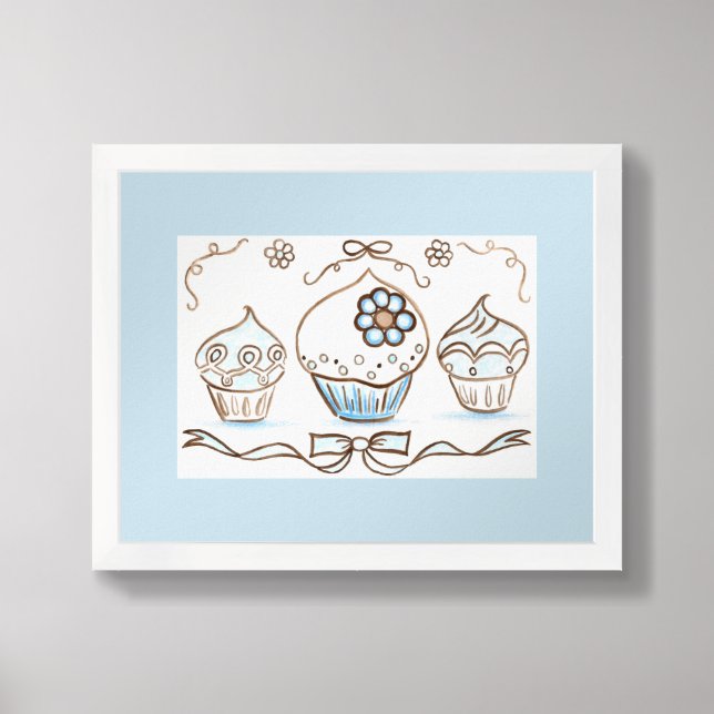 Framed Cupcake Wall Art Print  (Framed Front)