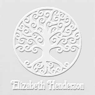 Framed Curly Tree of Life with Optional Name Embosser