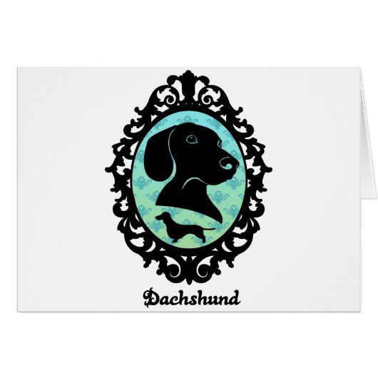 Framed Dachshund Illustration Cards (Front Horizontal)