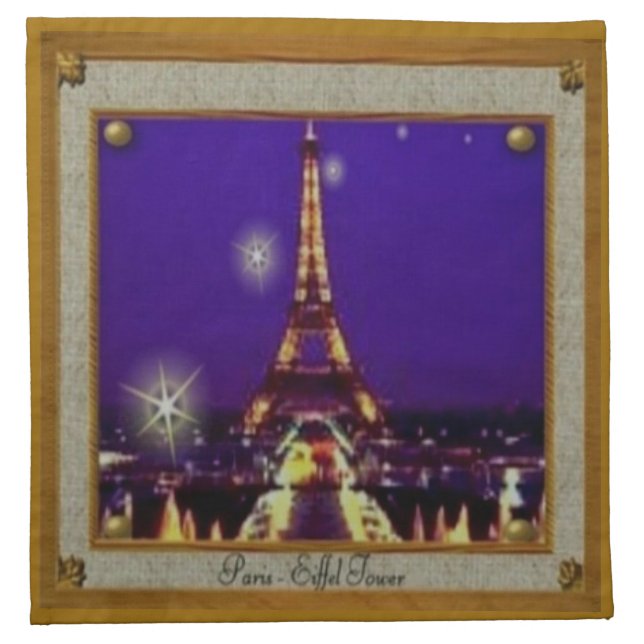 Framed Eiffel Tower Cloth Napkins (Front)