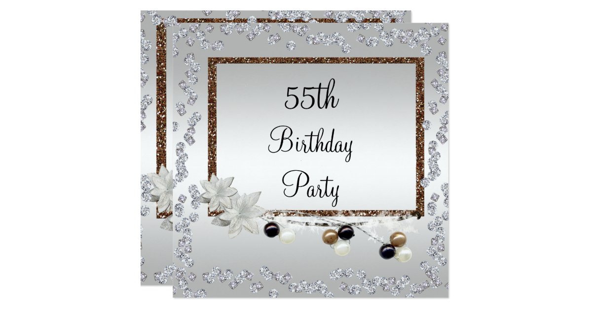 Framed Elegance 55th Birthday Invitation | Zazzle.com