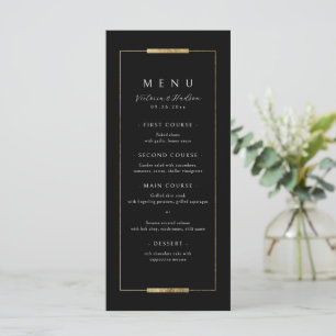Framed Elegance Black Simple Modern Classy Wedding Menu