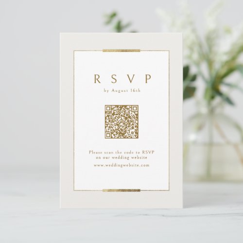 Framed Elegance Modern Classy QR code Wedding RSVP Card