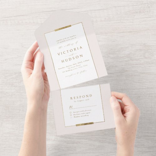 Framed Elegance Simple Modern Classy Wedding All In One Invitation