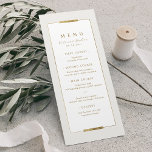 Framed Elegance Simple Modern Classy Wedding Menu<br><div class="desc">Elegant modern faux gold frame with stylish script and serif font content on ivory background,  simple and sophisticated. Great menu card for modern classic wedding,  luxe vintage wedding and simple formal wedding.
See all the matching pieces in collection.</div>