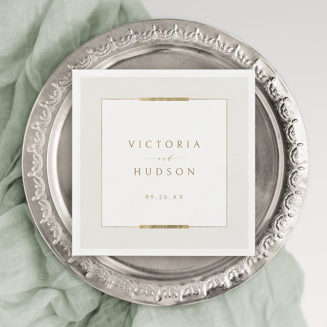 Framed Elegance Simple Modern Classy Wedding Napkins (Framed Elegance Simple Modern Classy Wedding Napkins)