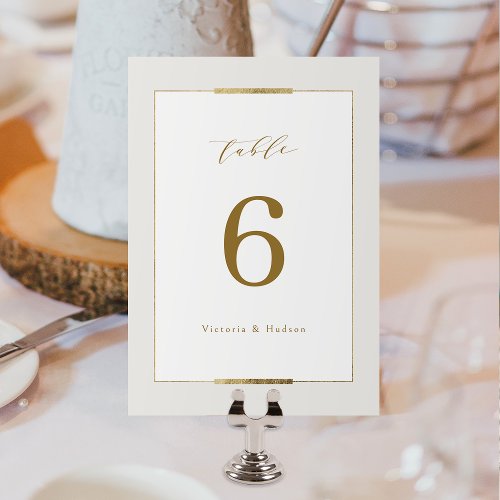 Framed Elegance Simple Modern Classy Wedding Table Number