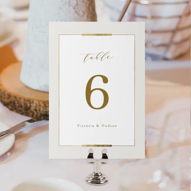 Framed Elegance Simple Modern Classy Wedding Table Number | Zazzle