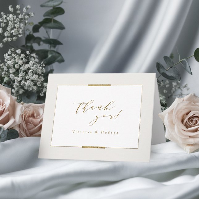 Framed Elegance Simple Modern Classy Wedding Thank You Card (Framed Elegance Simple Modern Classy Wedding Thank You Card)