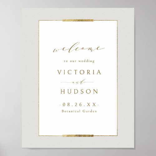 Framed Elegance Simple Modern Wedding Welcome Poster