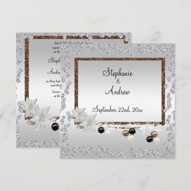 Framed Elegance Wedding Invitation (Front/Back)